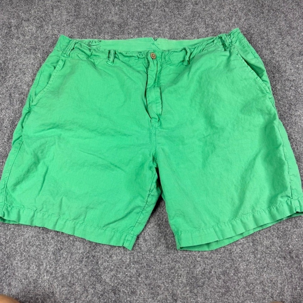 Polo Ralph Lauren Shorts Mens 40 Green Classic Fit Linen Cotton Blend Casual